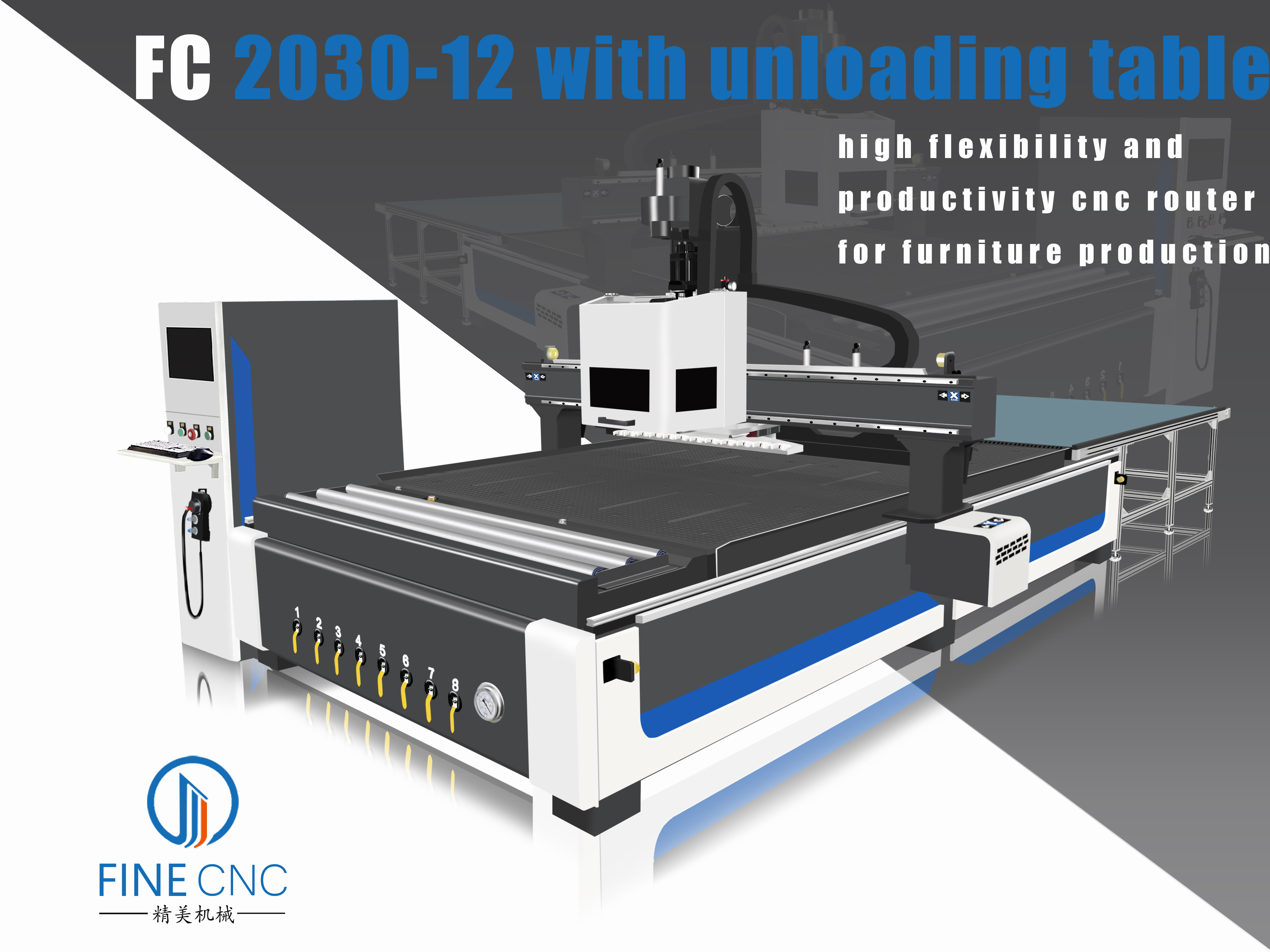 FC2030-12 ATC CNC Router With Auto Unload Table