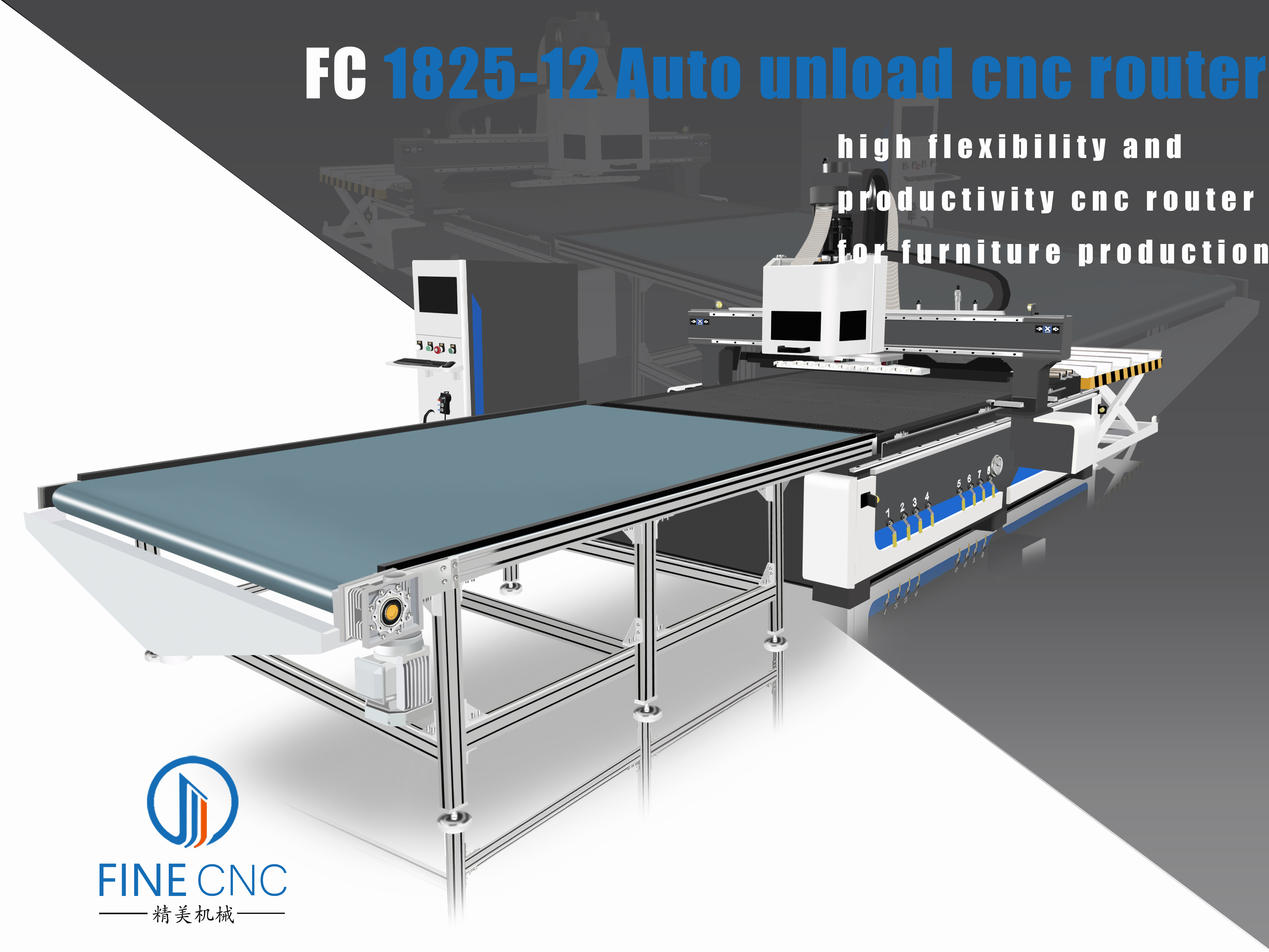 FC1825-12 Auto Load Unloading CNC Router